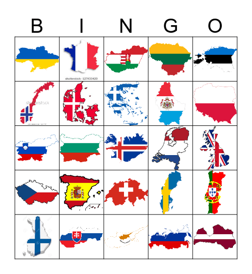COUNTRIES IN EUROPE Bingo Card