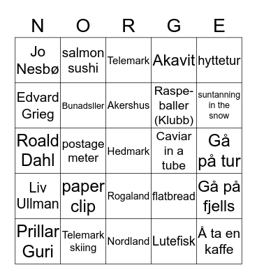 Rosanna Gutterud Johnsrud #53 DoN Bingo Card