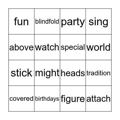 A Mexican Tradition - 2.5 Bingo Card