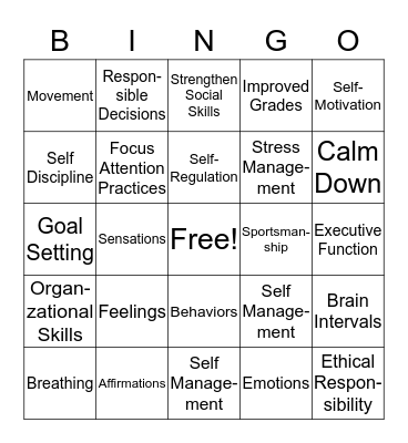 Brain Bingo Card