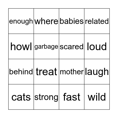 The Laughing Hyena - 2.5 Bingo Card