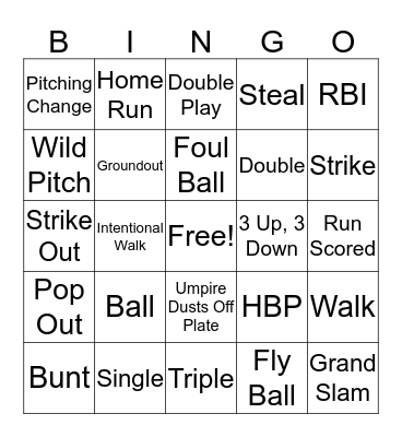 Argonaut Baseball Bingo Card