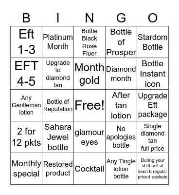 Name______________________ Bingo Card