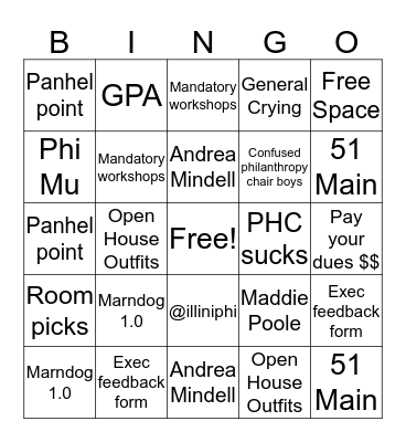 BINGO Card