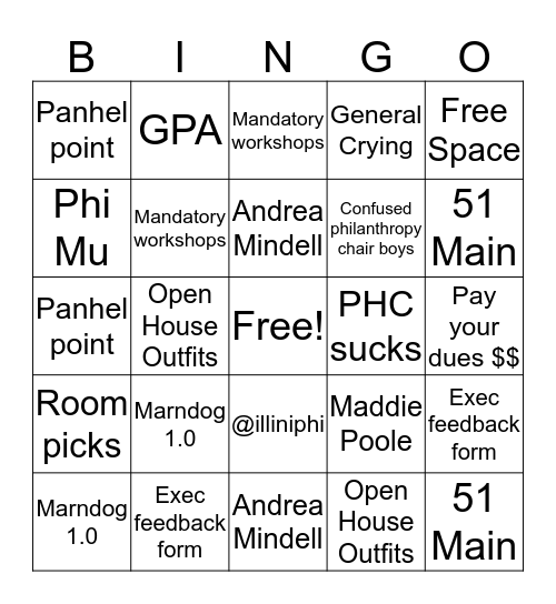 BINGO Card