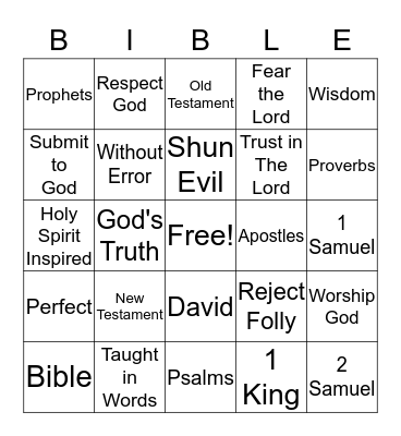What is the Bible? Bingo Card