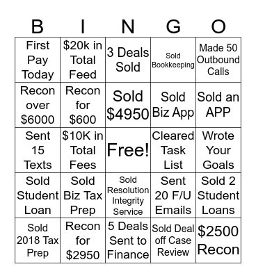 Expert Care Bingo Card