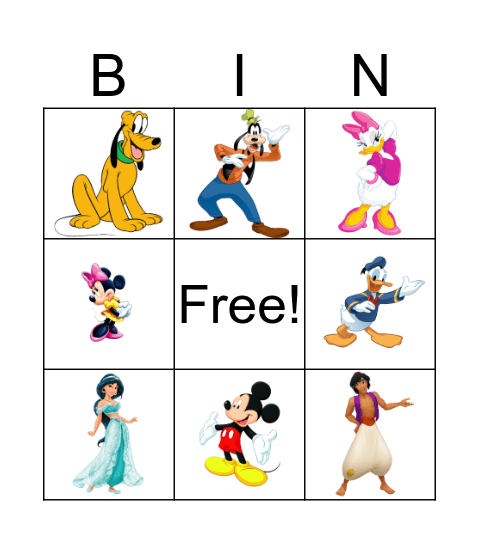 Disney Bingo Card