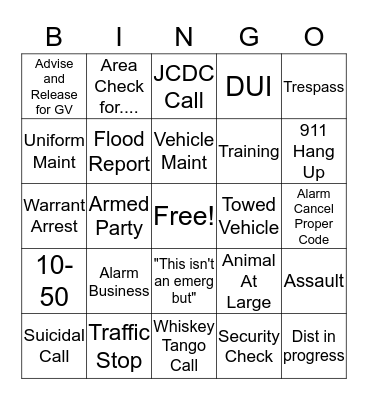 Dispatcher Appreciation Week 2019 Bingo Card