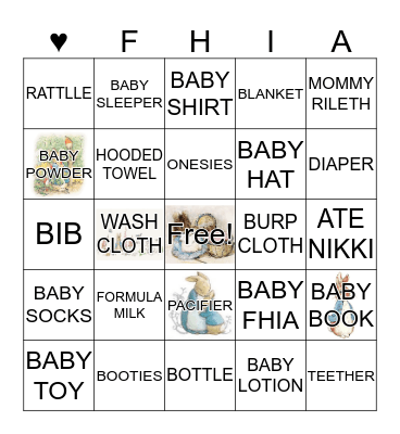 baby fhia's bingo Card