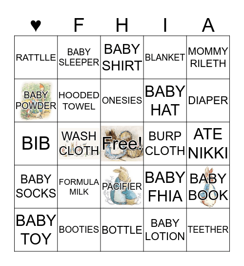 baby fhia's bingo Card