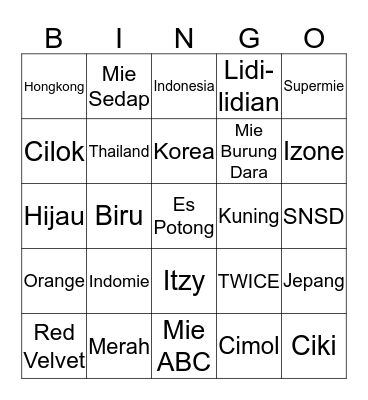 REBELL1ONS Bingo Card