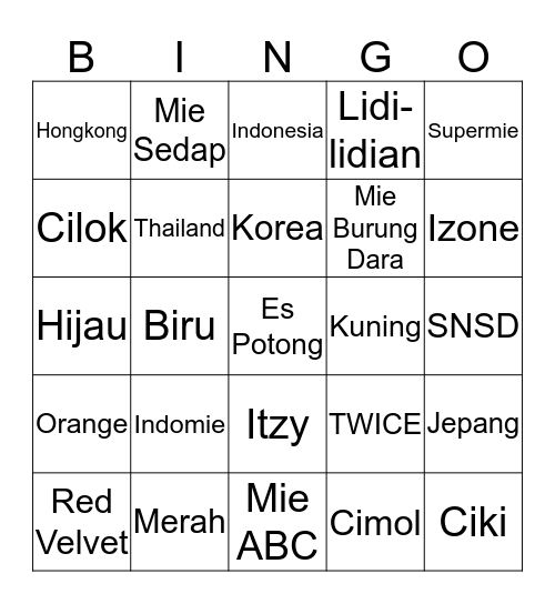 REBELL1ONS Bingo Card