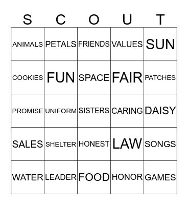 DAISY BINGO Card