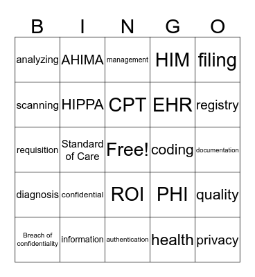 HIM BINGO Card