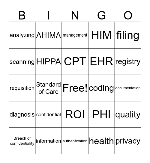 HIM BINGO Card