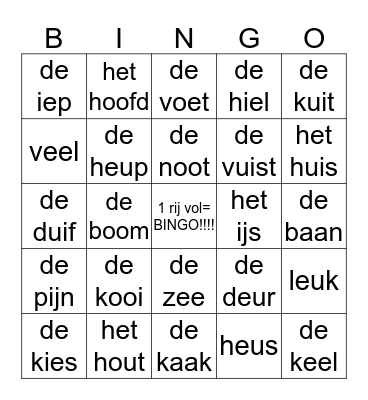 Taal In Stappen BINGO Card