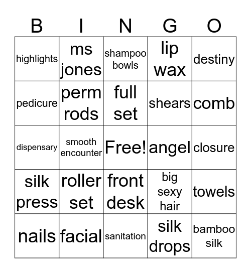 salon bingo Card