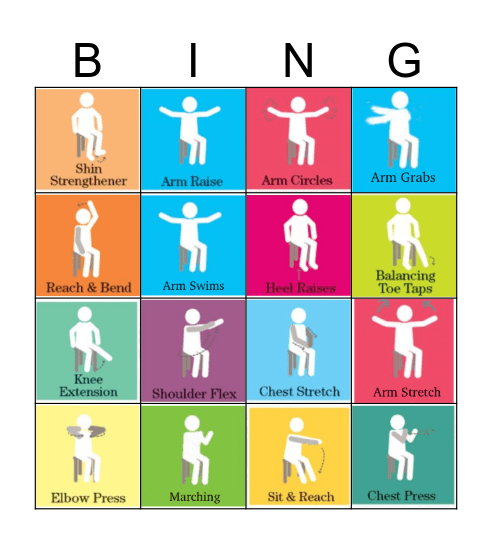 Chair Exercise Bingo  Bingo Card