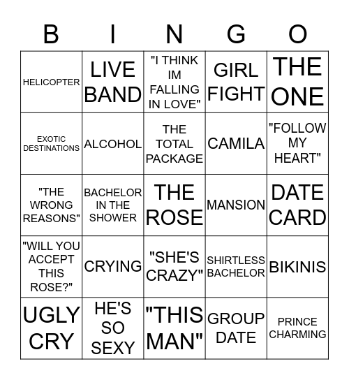 EL BACHELOR Bingo Card