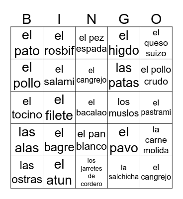 oof Bingo Card