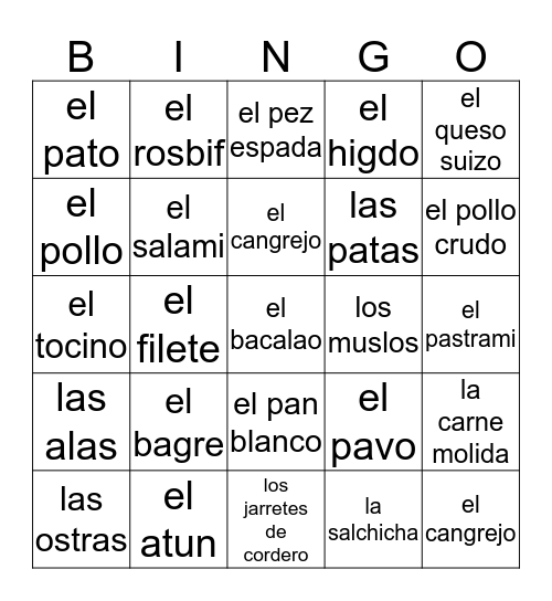 oof Bingo Card