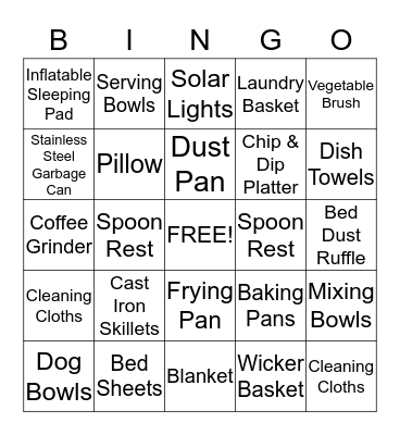 Kelly and Tyler Bingo Card