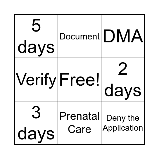 Emergency Labor and Delivery Bingo Card