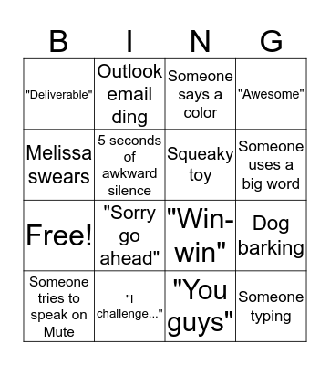 Conference Call Bingo Card