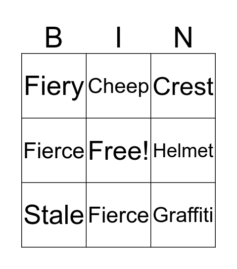 BIRD Bingo Card