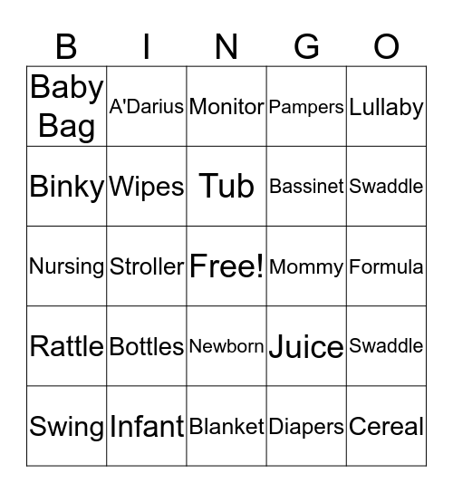 Brittanae's Belly Bingo Card