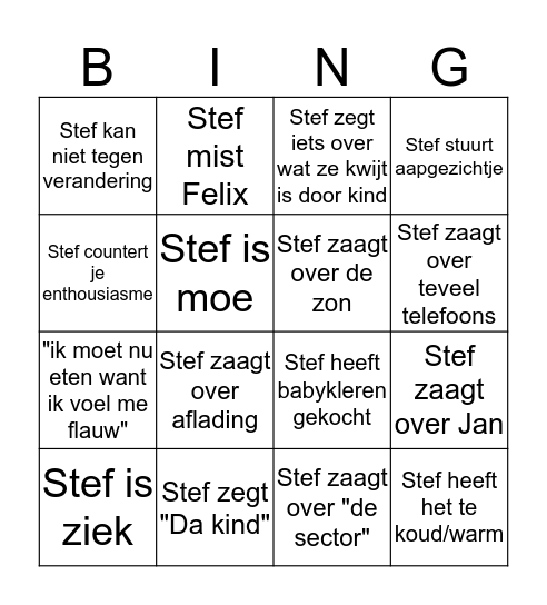 Stef's hard laif Bingo Card