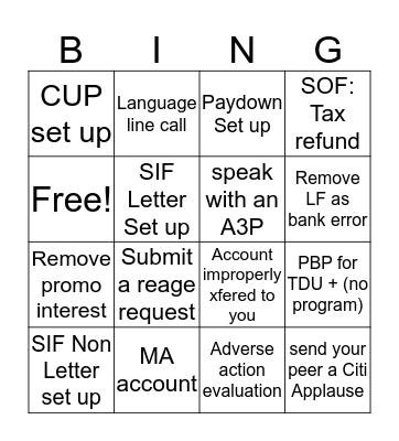Bingo Card