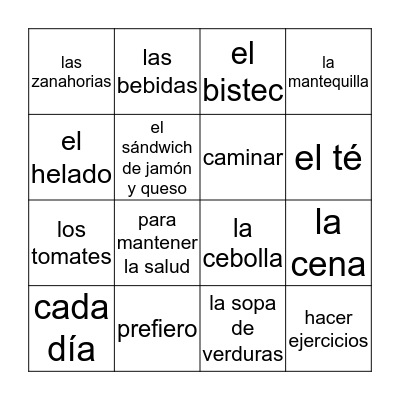 LA VIDA SANA  Bingo Card