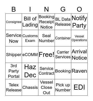 ONE Year Celebration Bingo Card