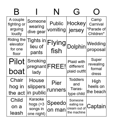 Jessica Bingo Card
