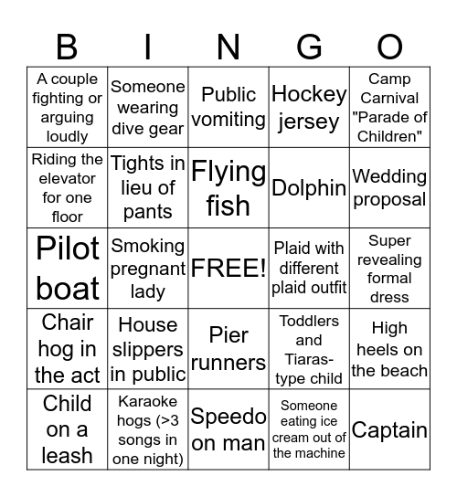 Jessica Bingo Card