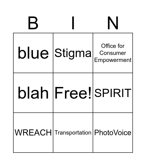 Social Inclusion Bingo Card