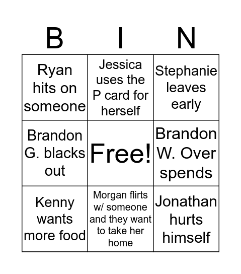 TopGolf BINGOOO Bingo Card