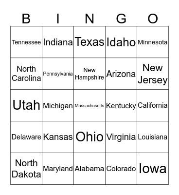 Road Trip Bingo Card