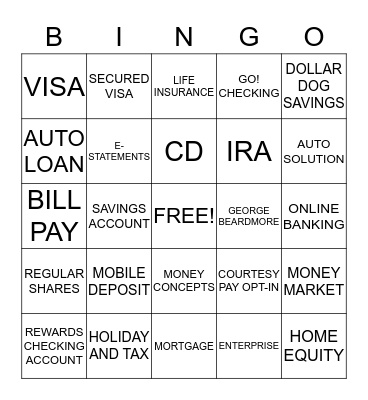 RIVERMARK PRODUCTS Bingo Card