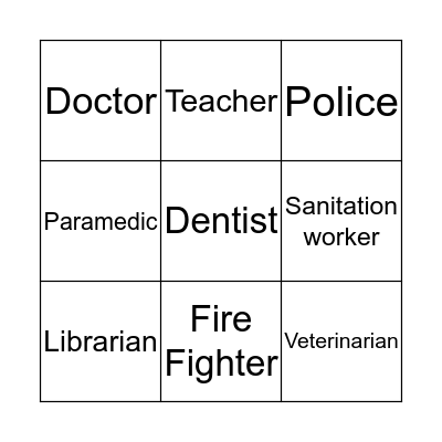 Community workers  Bingo Card