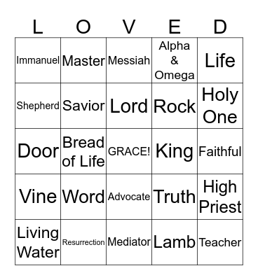 Valentine's Day Bingo Card