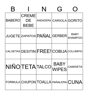 BABY SHOWER :) KEVIN IBARRA Bingo Card