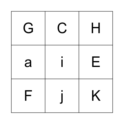 Oxford Phonics World Alpha-Bingo A-K Bingo Card