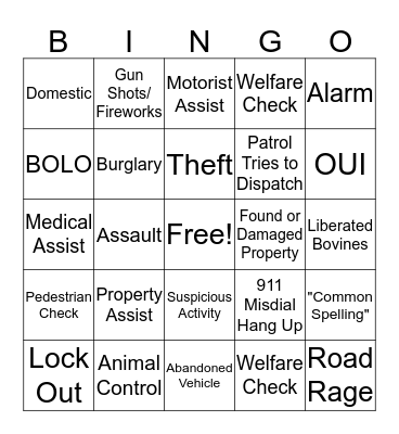 Dispatcher Bingo Card