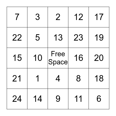 Bingo Card