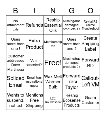 Email Bingo Card