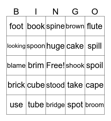 Our phonics sounds Bingo Card