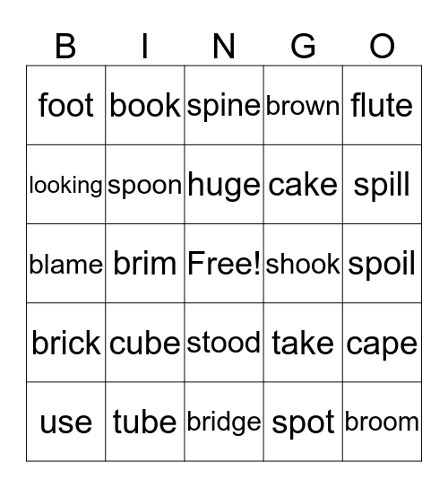 Our phonics sounds Bingo Card